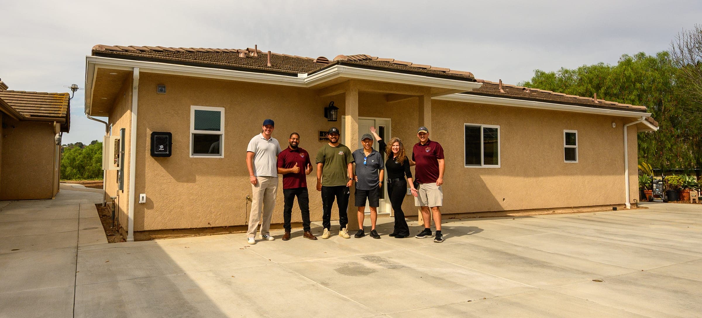 The Casita crew with homeowner Michael in front of his newly completed 1,034 sq ft detached ADU in Escondido, CA